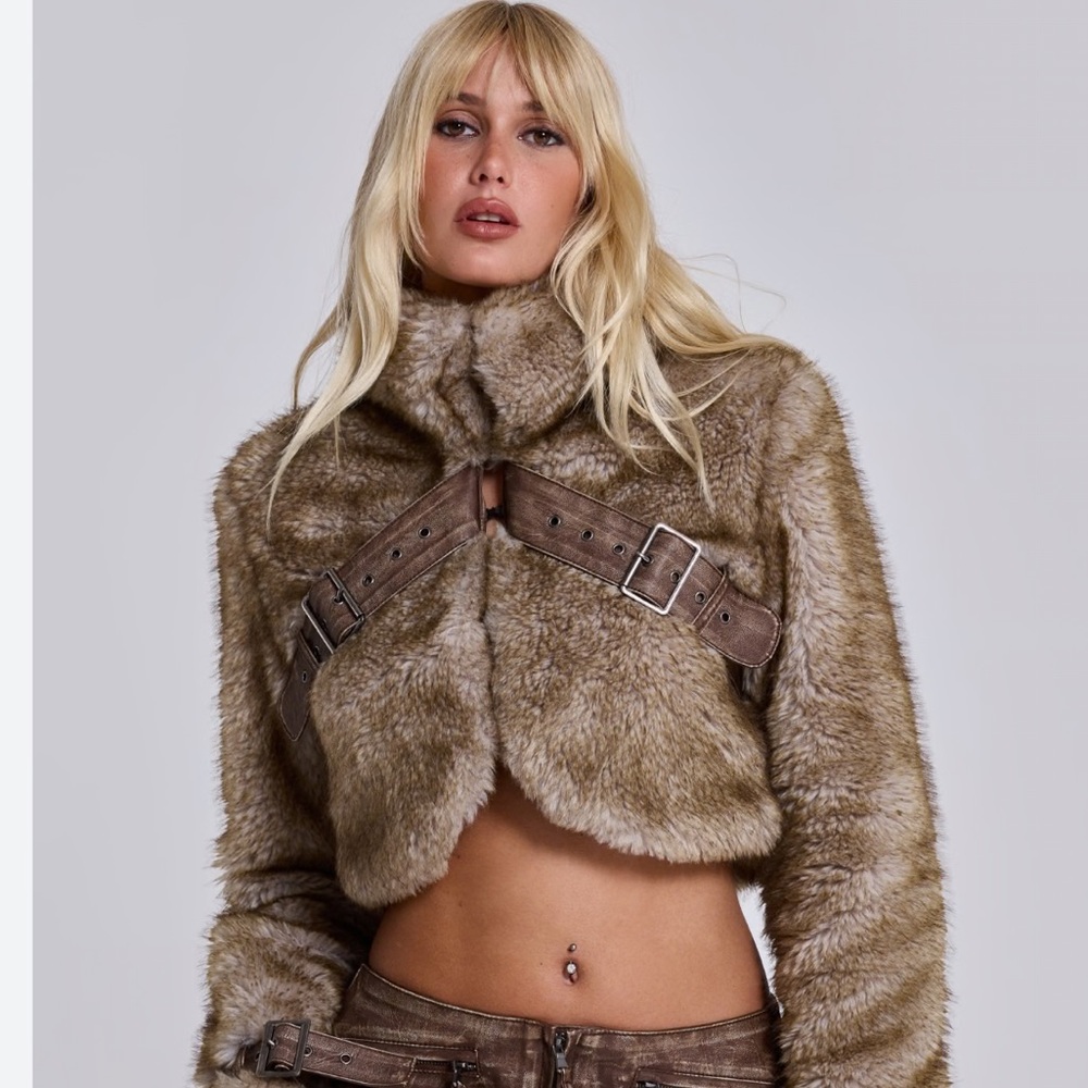 Jaded London Raven Fur Jacket